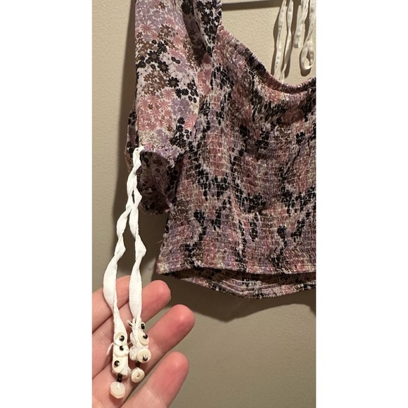 Free People Back On Top Smocked Crop Top In Soft Combo‎ NWT Size Medium - Picture 5 of 10